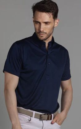Collars &amp; Co. Oxford Button Down Collar Polo in Navy Blue