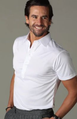 Collars &amp; Co. Semi-Spread Collar Polo in White