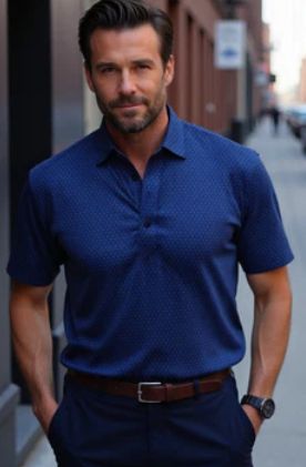 Collars &amp; Co. Semi-Spread Collar Polo Turbo GT in Navy
