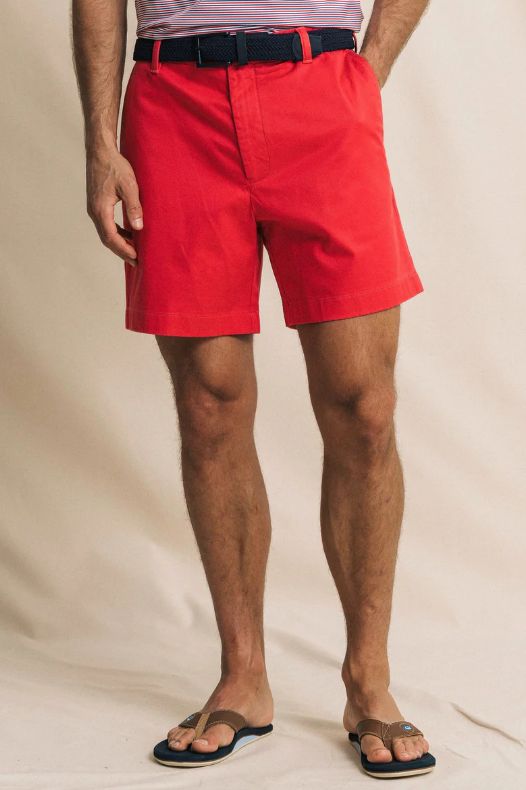 Southern Tide Channel Marker 7" Stretch Chino Short in Claret Red