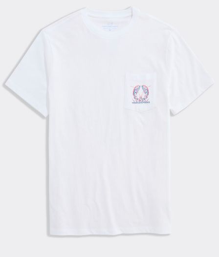 Vineyard Vines Tile Lobster Short-Sleeve Pocket Tee in White Cap