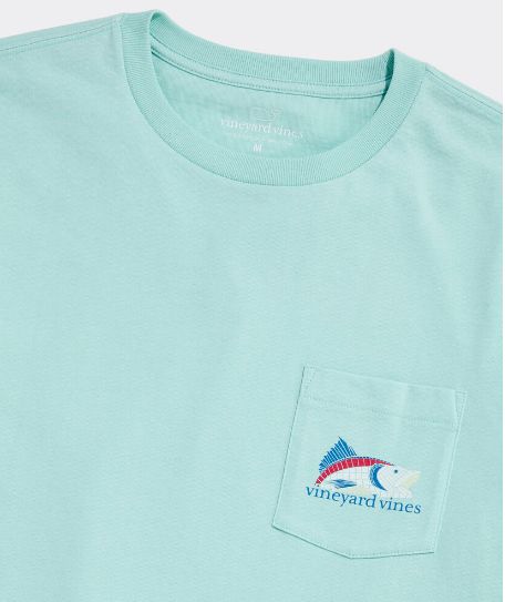 Vineyard Vines Tile Wahoo Fish Short-Sleeve Pocket Tee in Mangrove Mint