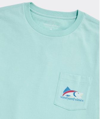 Vineyard Vines Tile Wahoo Fish Short-Sleeve Pocket Tee in Mangrove Mint