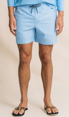 Southern Tide Ocean Echo Maritime Swim Trunk in Ocean Channel