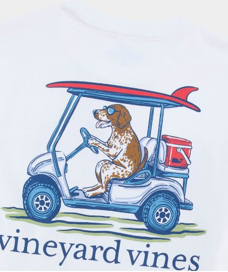 Vineyard Vines Pointer Golf Cart Short-Sleeve Pocket Tee in White Cap