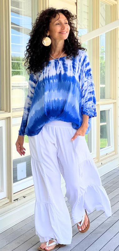 Lani Lau Wave Meg Top in Blue One Size
