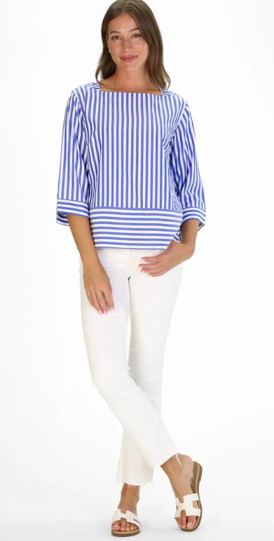 Duffield Lane Tilda Top in Dazzling Blue Stripe