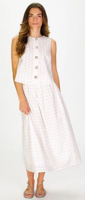 Duffield Lane Shelly Skirt in White Embroidered Floral