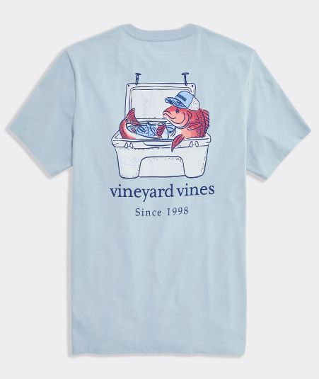 Vineyard Vines Redfish Cooler Tee in Del Mar Blue