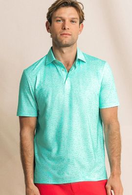Southern Tide Driver Seawatch Printed Polo in Shore Blue