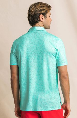 Southern Tide Driver Seawatch Printed Polo in Shore Blue