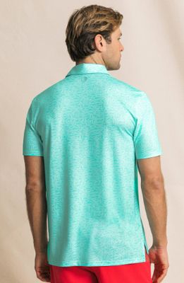 Southern Tide Driver Seawatch Printed Polo in Shore Blue