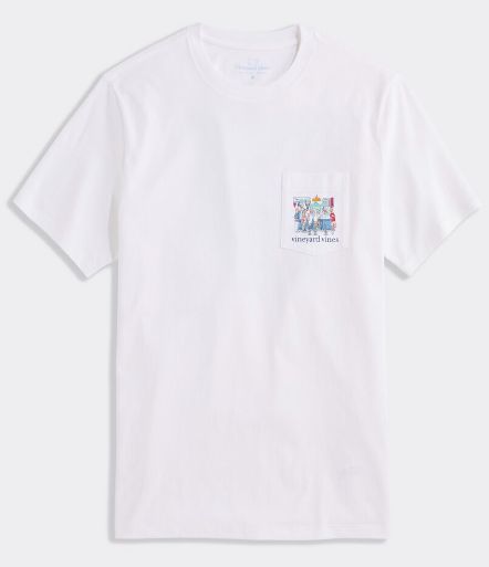 Vineyard Vines 19th Hole Short-Sleeve Pocket Tee in White Cap