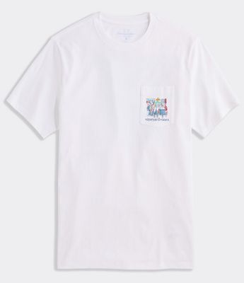 Vineyard Vines 19th Hole Short-Sleeve Pocket Tee in White Cap