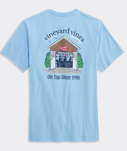 Vineyard Vines Garage Brews Short-Sleeve Pocket Tee in Jake Blue