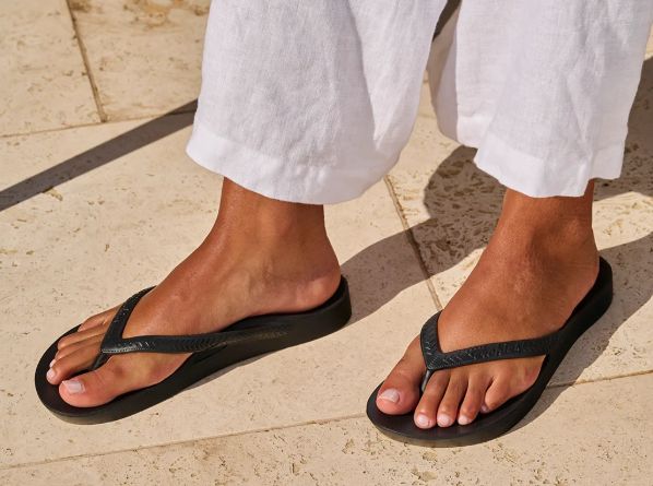 Archies Footwear Women's Arch Support Flops in Black