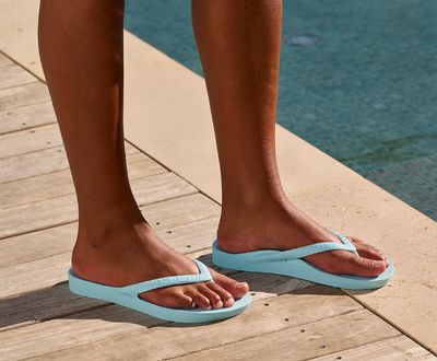Archies Footwear Women's Arch Support Flops in Sky Blue