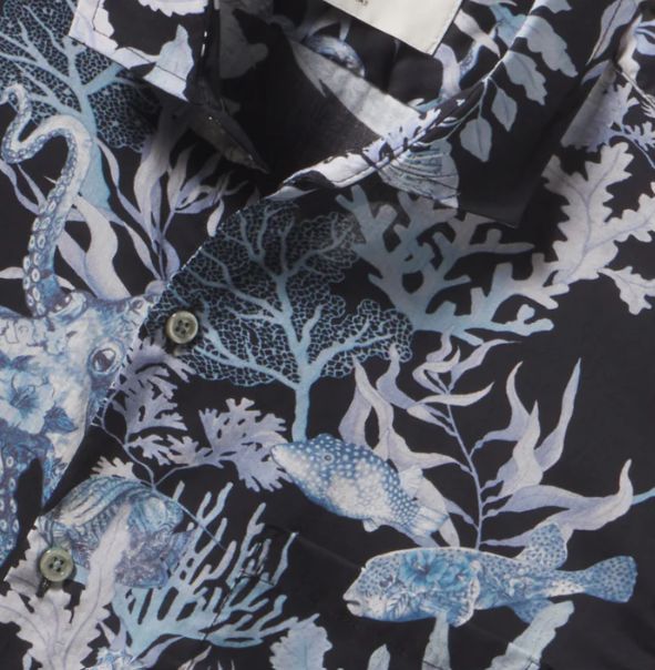 Tori Richard Octopus's Lawn ~Cotton Lawn~ Shirt in Black
