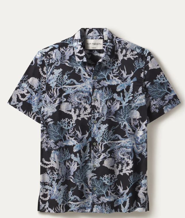 Tori Richard Octopus's Lawn ~Cotton Lawn~ Shirt in Black