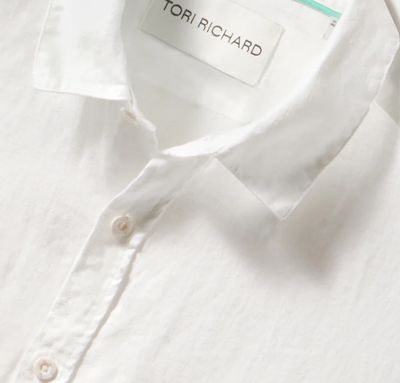 Tori Richard Kona Long Sleeve Linen Shirt in White