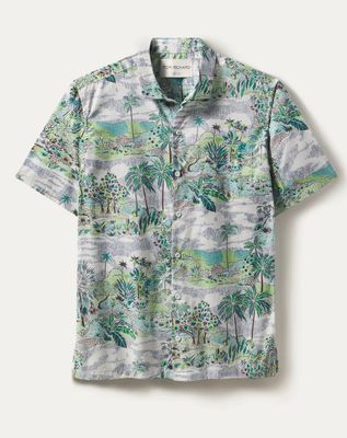 Tori Richard Buena Vista - Cotton Lawn - Shirt in Marine Green
