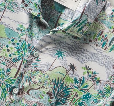Tori Richard Buena Vista - Cotton Lawn - Shirt in Marine Green
