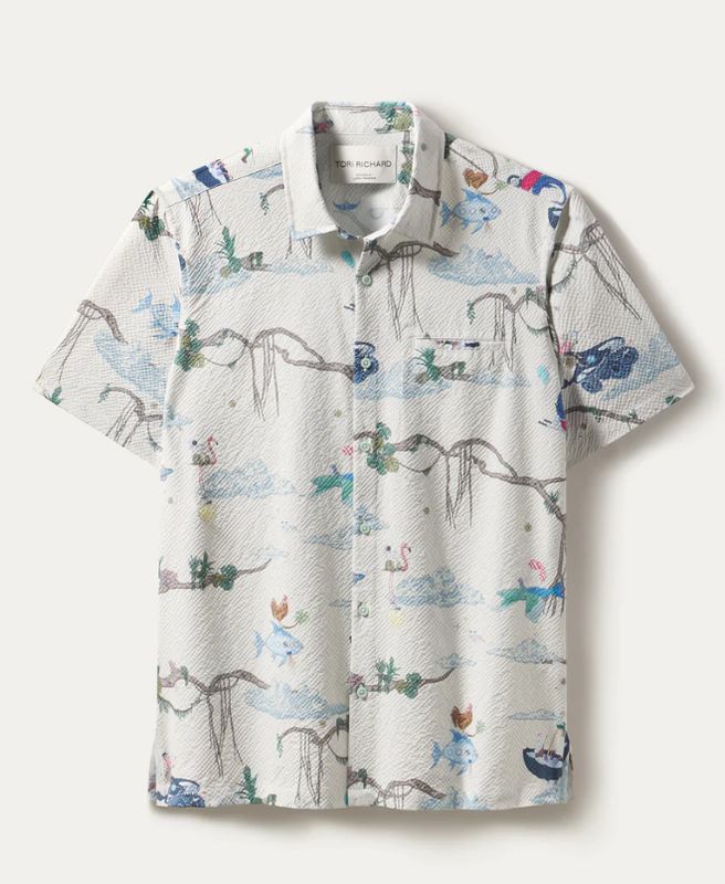 Tori Richard Curious Sky - Tradewind Technology in Off White