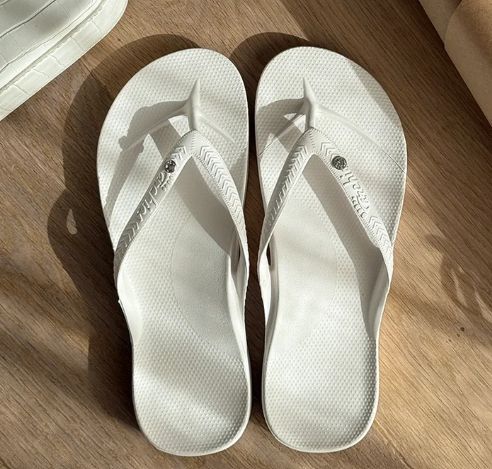 Archies Footwear Women's Arch Support Flops in Crystal White