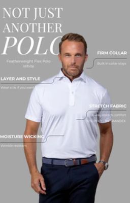 Collars &amp; Co. Relaxed Featherweight Flex Polo in White