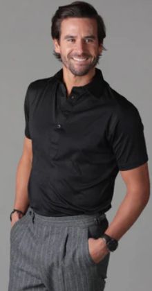Collars &amp; Co. Original Semi-Spread Polo in Black