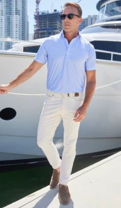 Collars &amp; Co. Original Featherweight Flex Polo in Palmetto