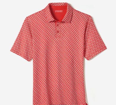 Johnston &amp; Murphy Game Day XC+™ Helmet-and-Football Print Polo in Red