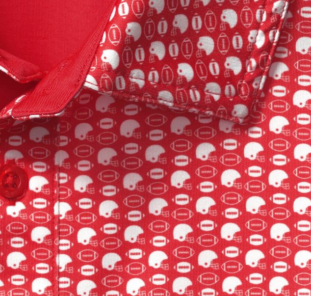 Johnston &amp; Murphy Game Day XC+™ Helmet-and-Football Print Polo in Red