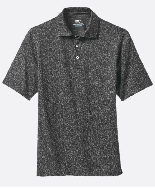 Johnston &amp; Murphy Game Day XC4® Multi-Sport Print Polo in Black