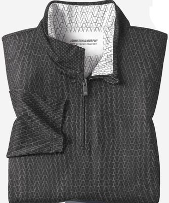 Johnston &amp; Murphy Game Day XC4® Goal Post Print Quarter-Zip in Black