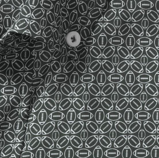 Johnston &amp; Murphy Game Day XC+™ Long-Sleeve Football Print Shirt in Black