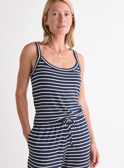 Vineyard Vines Dreamy Jersey Tank in Stripe Nautical Navy
