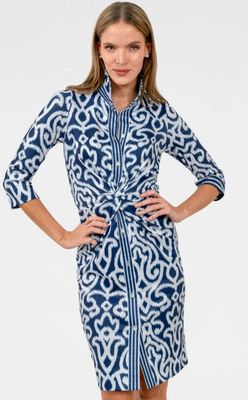 Gretchen Scott Twist and Shout Dress - Arabesque in Navy
