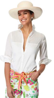 Gretchen Scott Sleek Voile Top in White