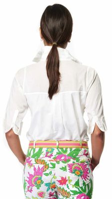 Gretchen Scott Sleek Voile Top in White