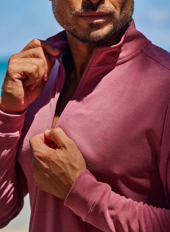 Tori Richard Coastline 1/4 Zip in Garnet