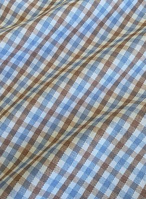Collars &amp; Co. Apex Performance Dress Shirt Semi-Spread Collar in Tan and Blue Tattersall