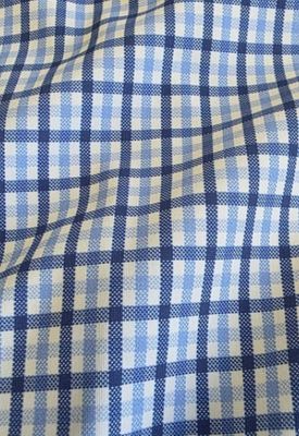 Collars &amp; Co. Apex Performance Dress Shirt Semi-Spread Collar in Vincento Blue Tattersall