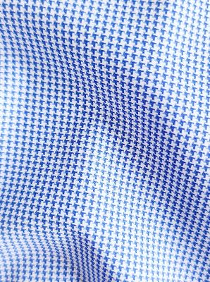 Collars &amp; Co. Apex Performance Dress Shirt Semi-Spread Collar in Steel Blue Micro Grid
