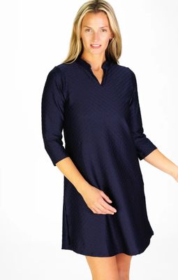 Duffield Lane Lillian Dress in Navy Scallops
