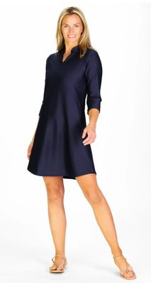 Duffield Lane Lillian Dress in Navy Scallops
