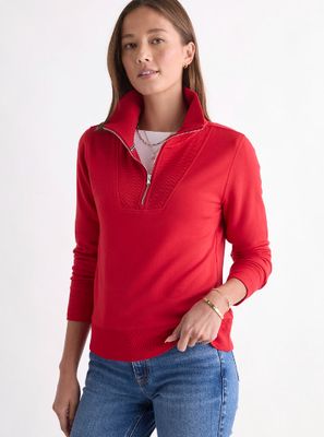 Vineyard Vines Dreamcloth® Quarter-Zip in Red Velvet