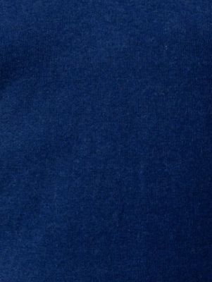 Collars &amp; Co. Luxury Touch Cotton and Cashmere Quarter Zip Sweater in Indigo with Brown Suede Trim