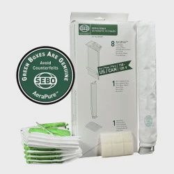 Sebo Service Box X4/X5, X1/X2 (8 Bags, Microfilter, Exhaust Filter, &amp; Sealing Strip)