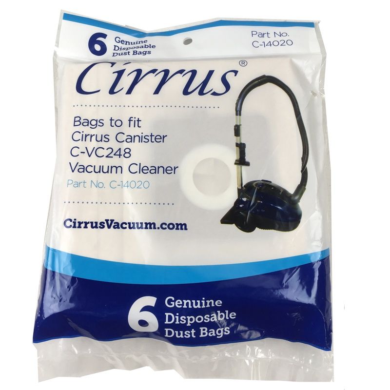 Bags, Paper, 6 Pack, For Cirrus VC248 Canister &amp; Bissell Zing